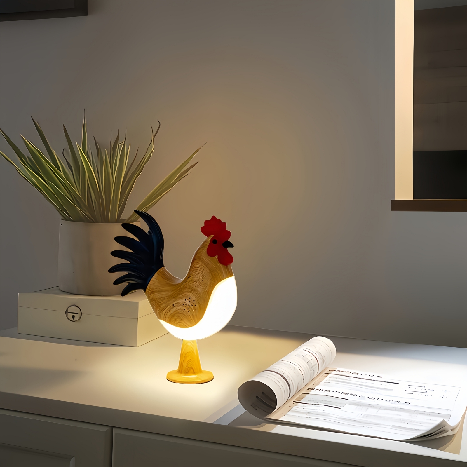 3-Color Rooster LED Night Light