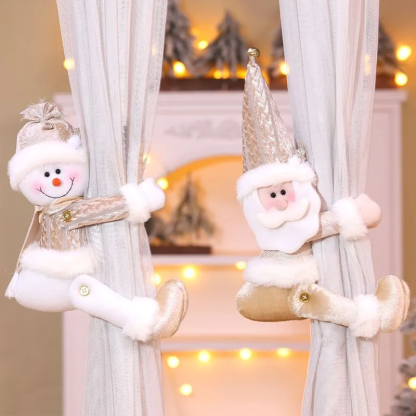 Christmas Plush Curtain Tiebacks