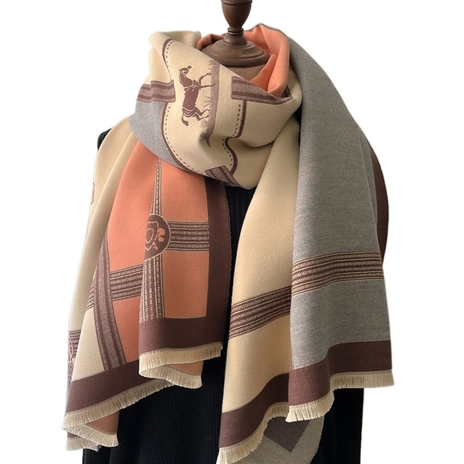 Equestrian-Inspired Cashmere Feel Scarf