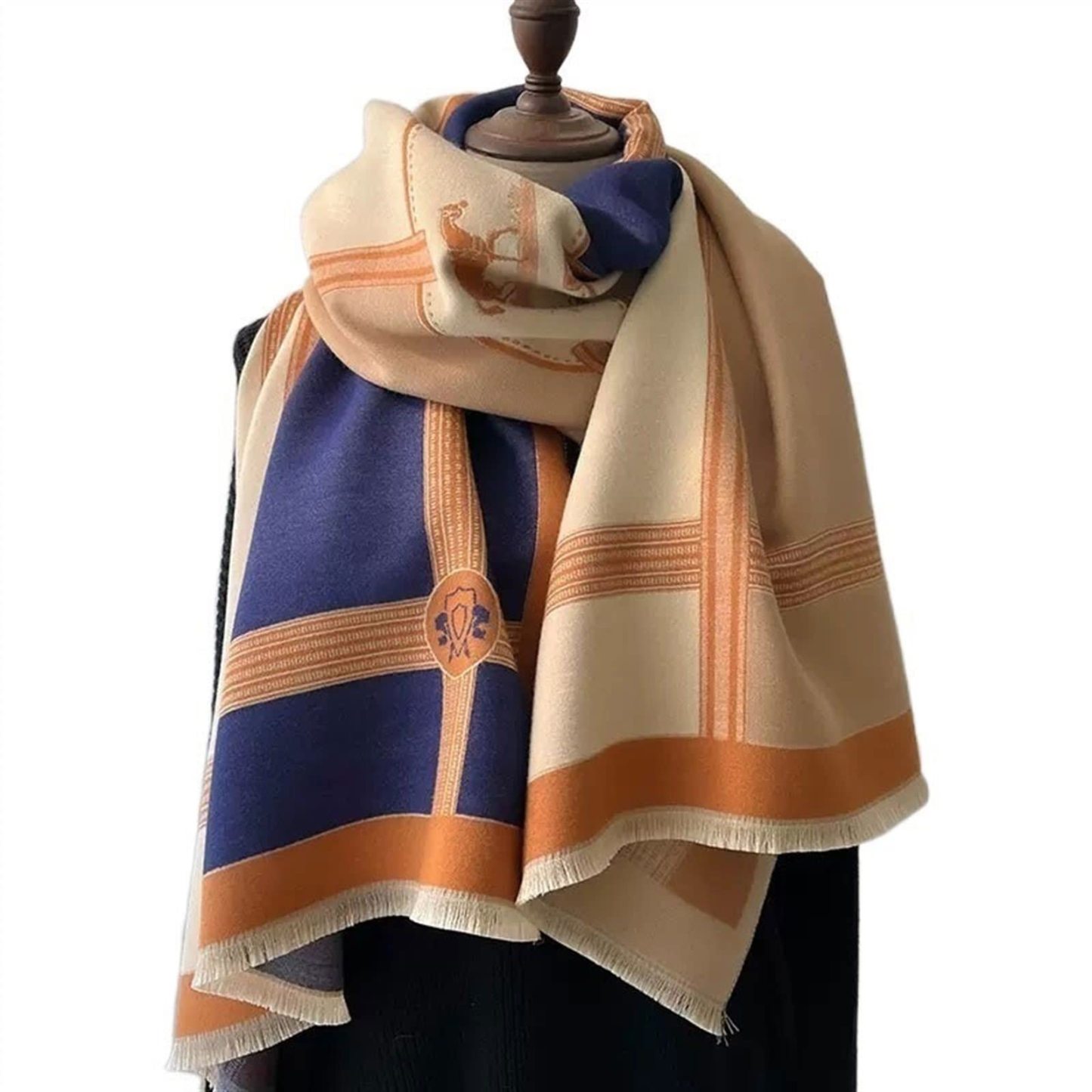 Equestrian-Inspired Cashmere Feel Scarf