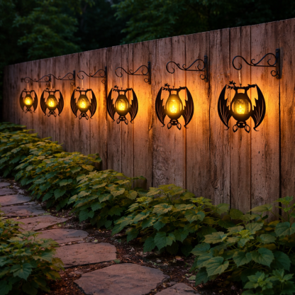 Gothic Bat-Shaped Metal Hanging Candelabra Decor