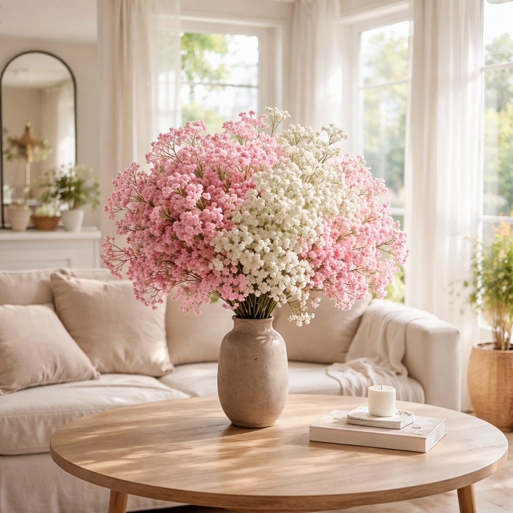 40 Bundles Realistic Artificial Baby’s Breath Flowers