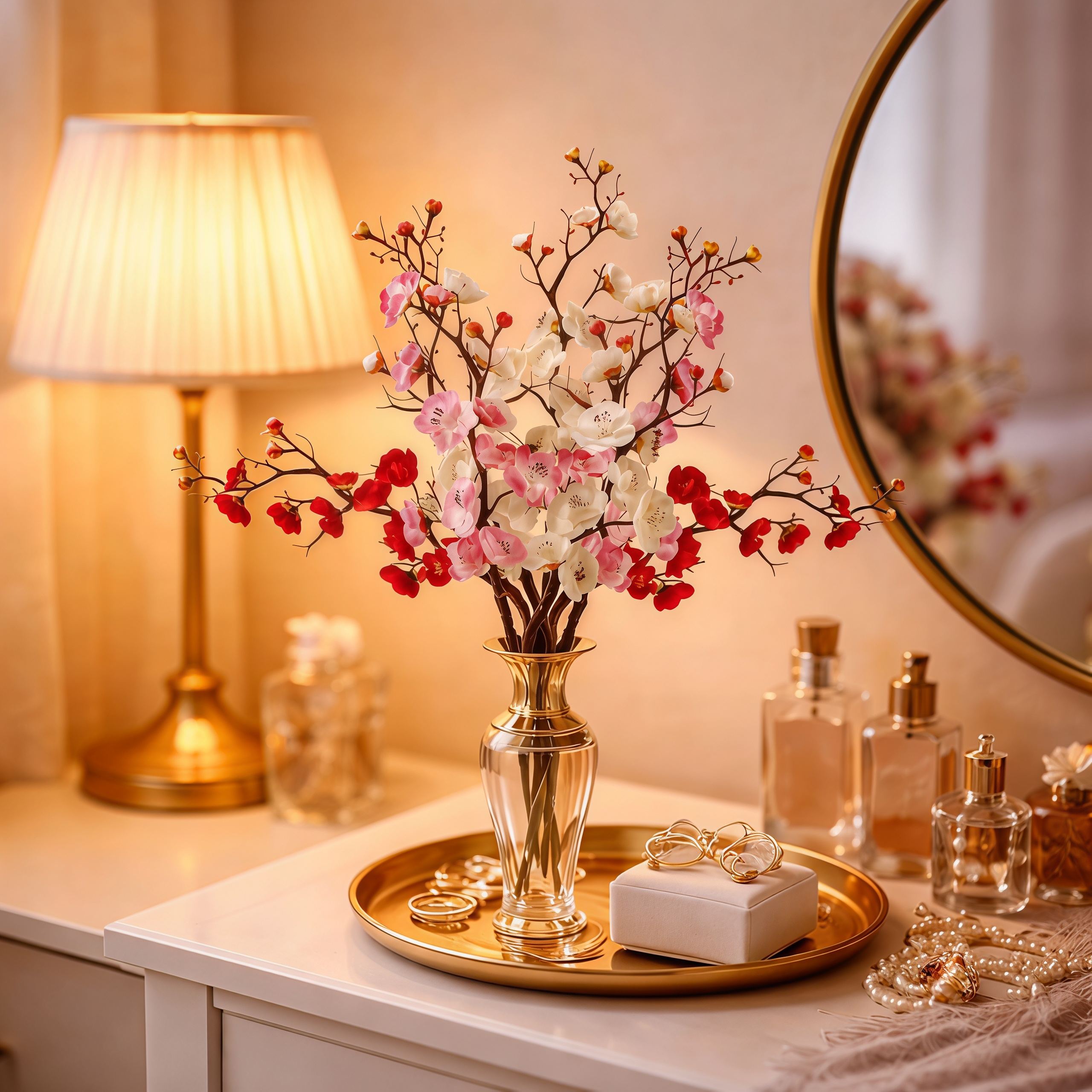 3-Pack Large Artificial Cherry Blossom Flower Branches