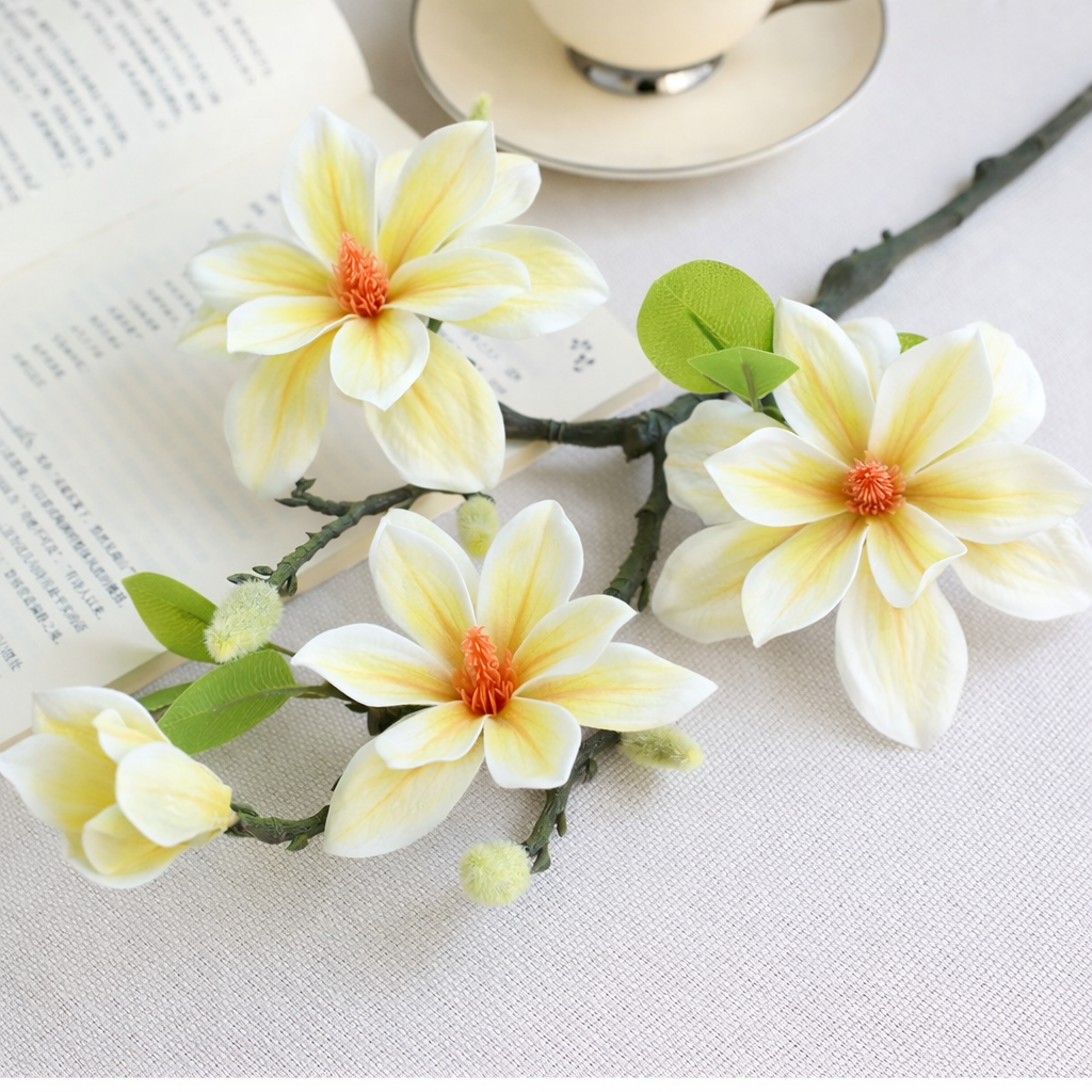 Premium Artificial Magnolia Flower Branch