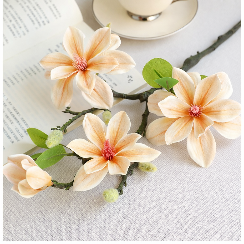 Premium Artificial Magnolia Flower Branch