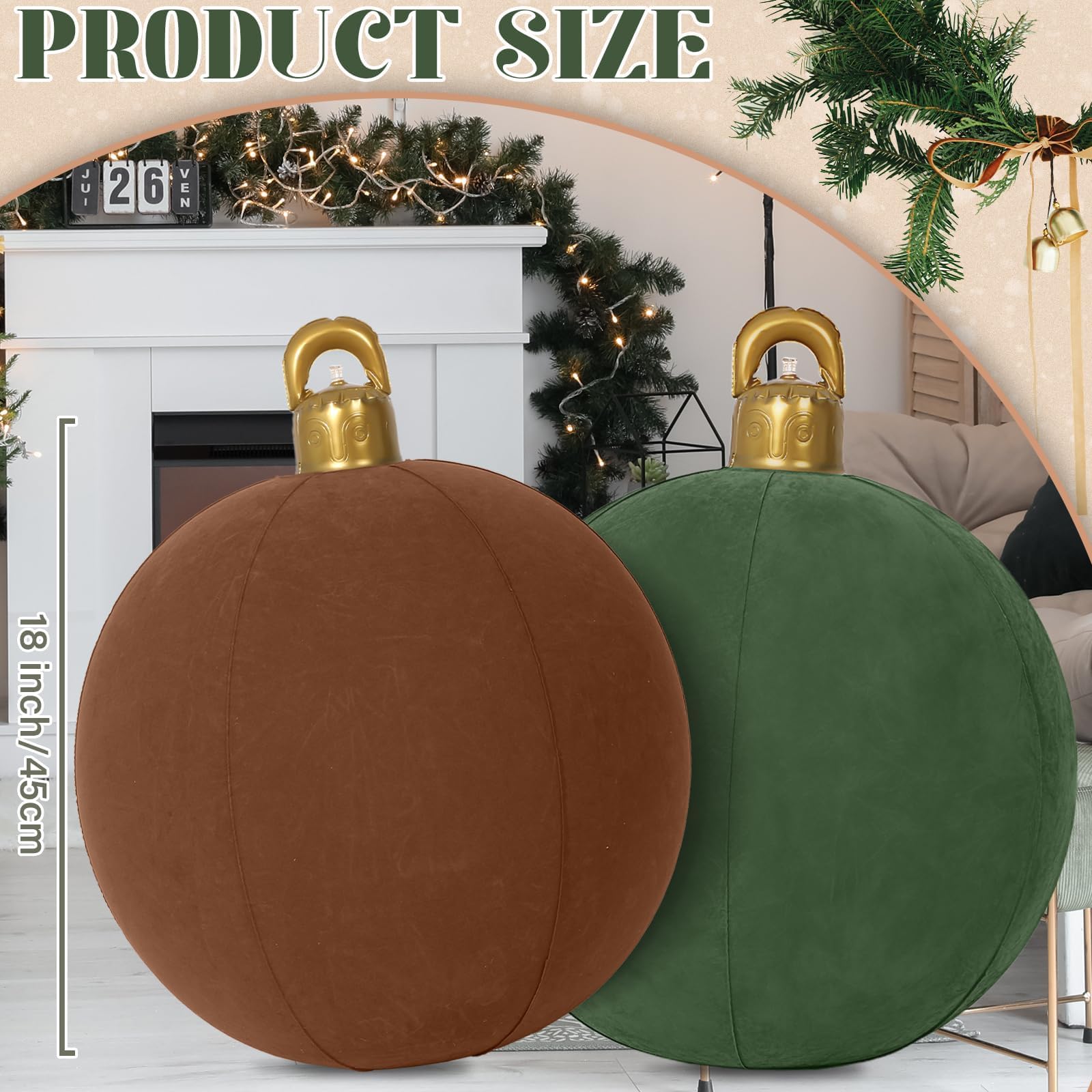 Large Velvet Inflatable Christmas Ball Ornament