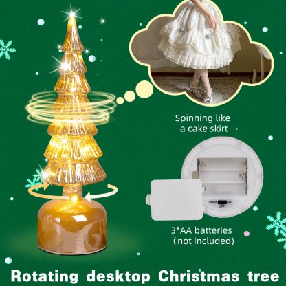 Rotating Mercury Glass Christmas Tree Decoration