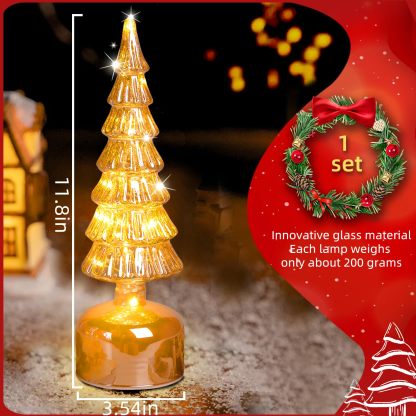 Rotating Mercury Glass Christmas Tree Decoration