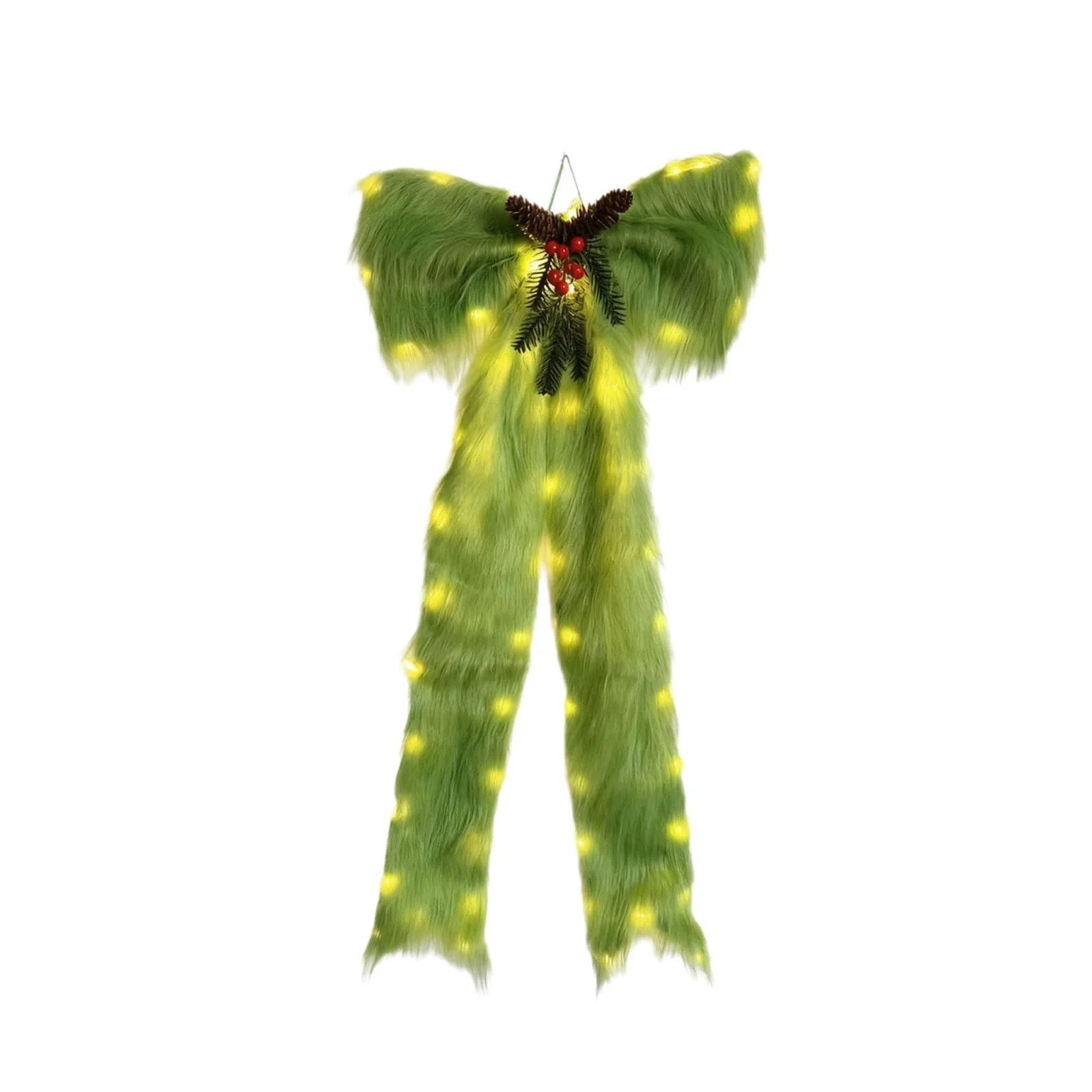 47" Lighted Plush Christmas Tree Bow Topper