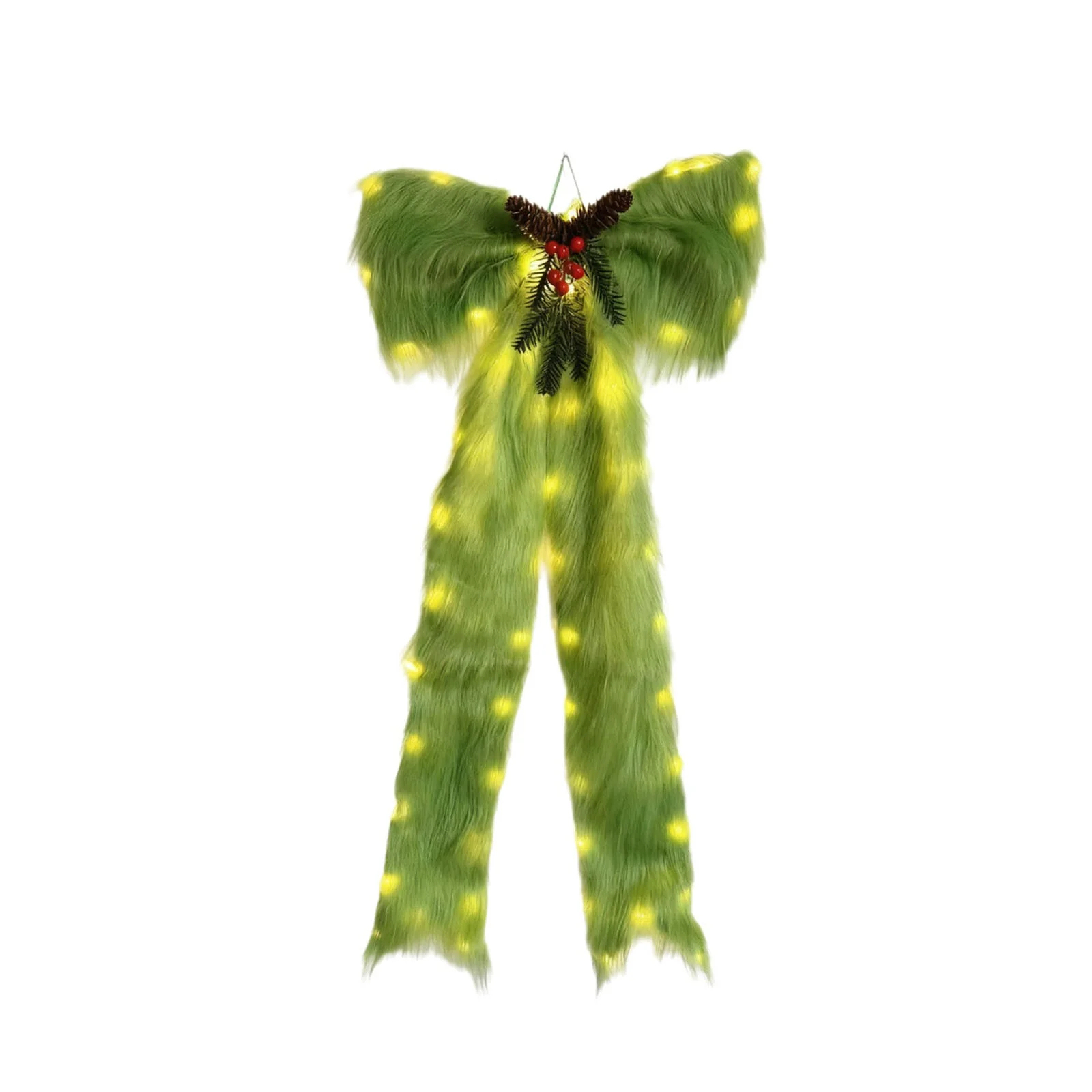 47" Lighted Plush Christmas Tree Bow Topper