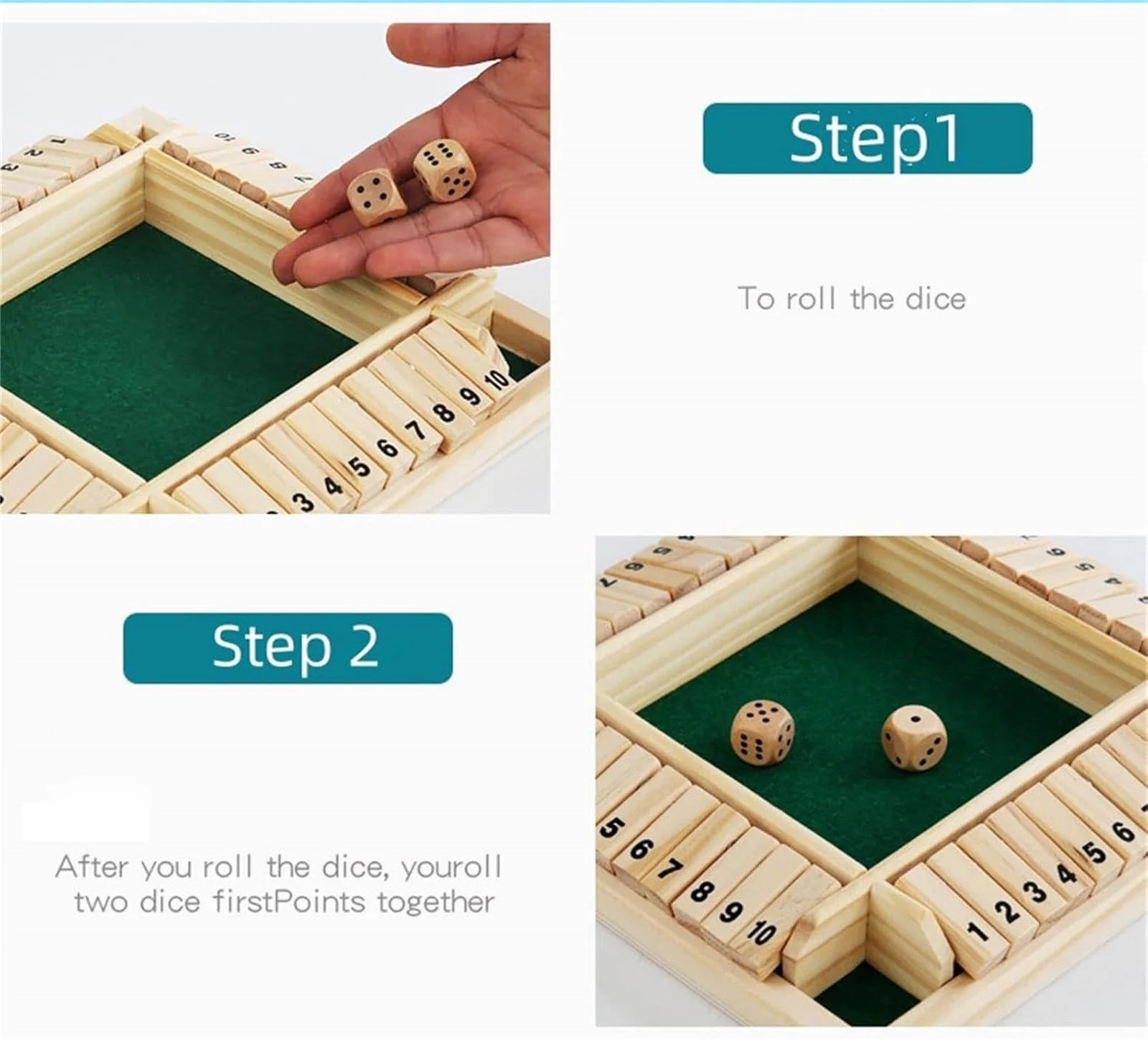 Classic Wooden Dice Game, Christmas Game Night Essential