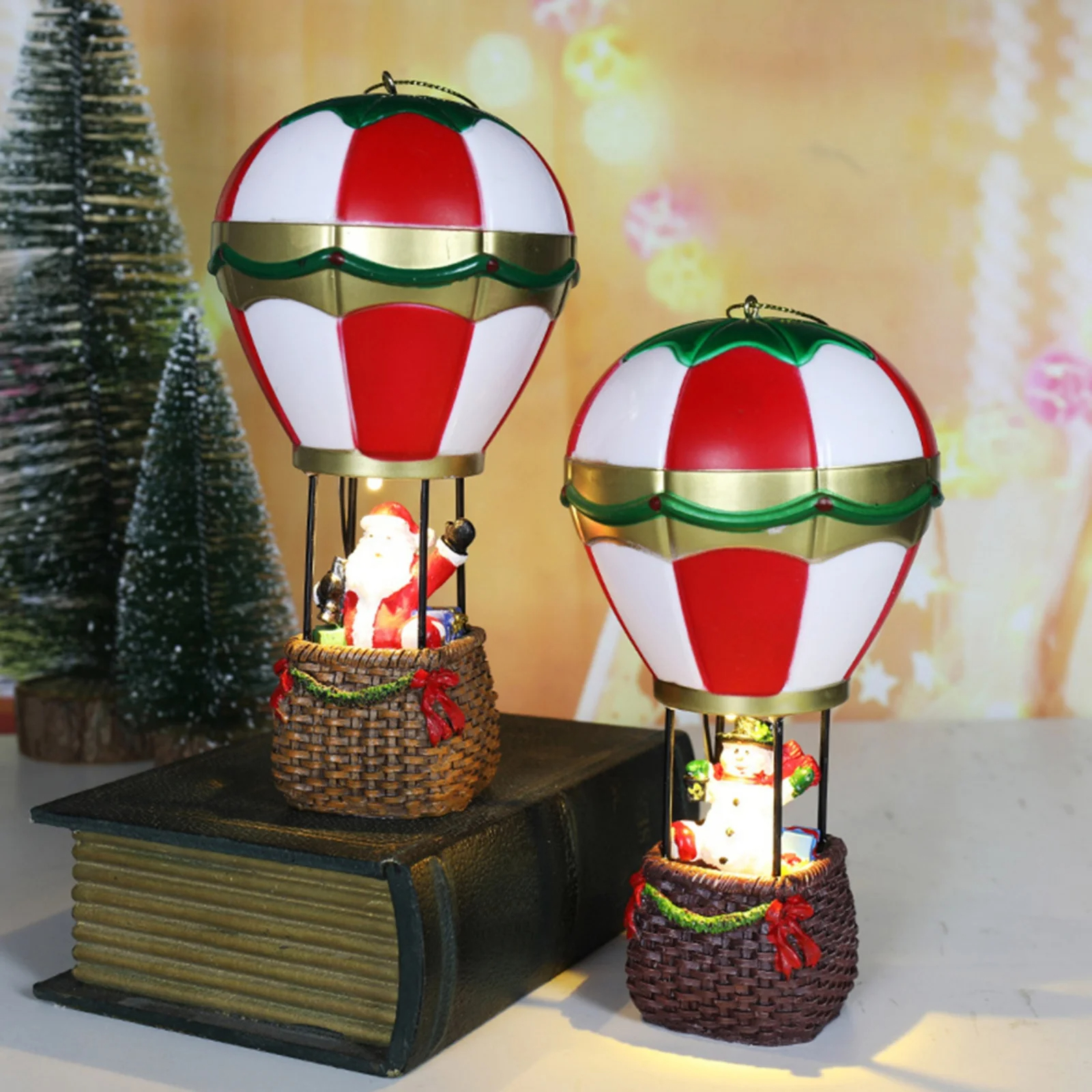 Christmas Winter Hot Air Balloon Snowman Set 