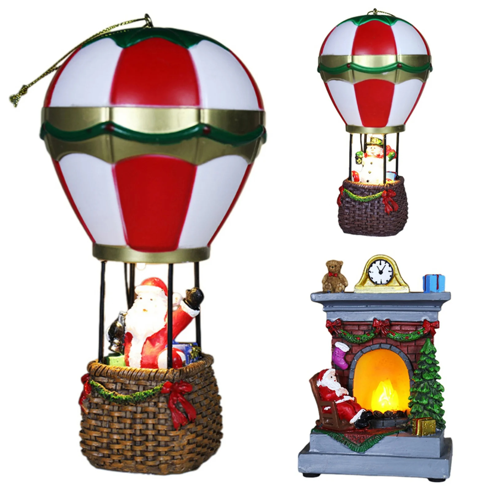 Christmas Winter Hot Air Balloon Snowman Set 