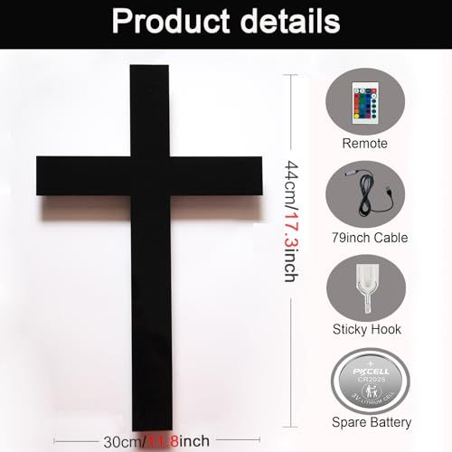 LED Christian Cross Wall Décor