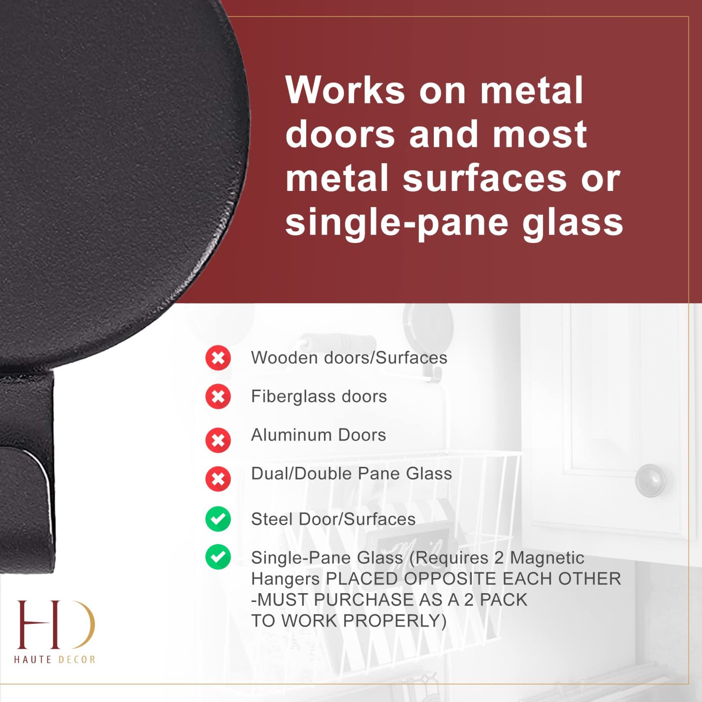 Set of 2 Attract Magnetic Christmas Wreaths Hanger