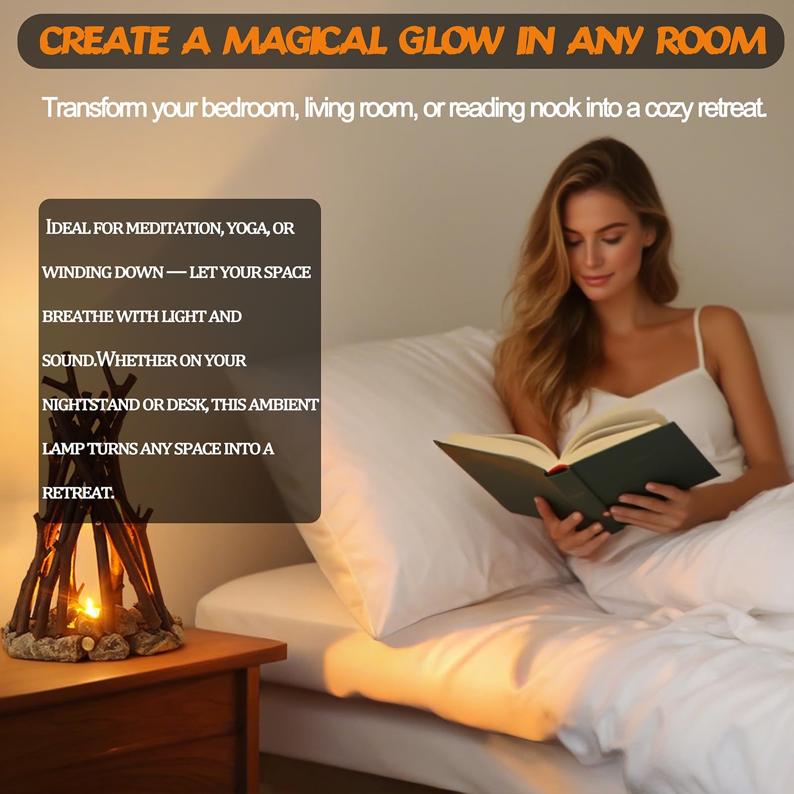 Dimmable Wooden Campfire LED Night Light