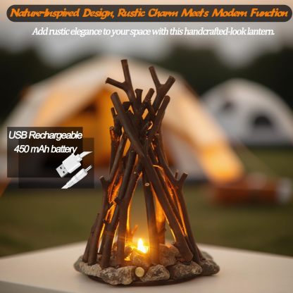 Dimmable Wooden Campfire LED Night Light