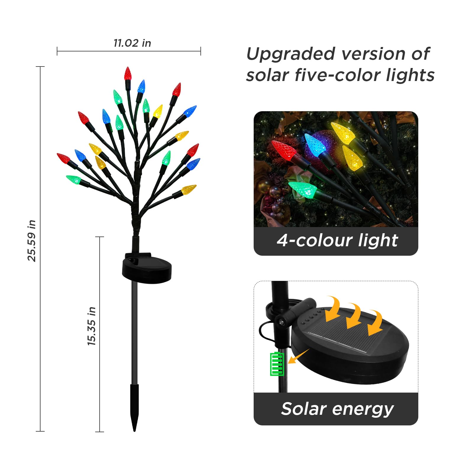 2PACK 40LED Multicolor C6 Strawberry Lights Xmas Decor