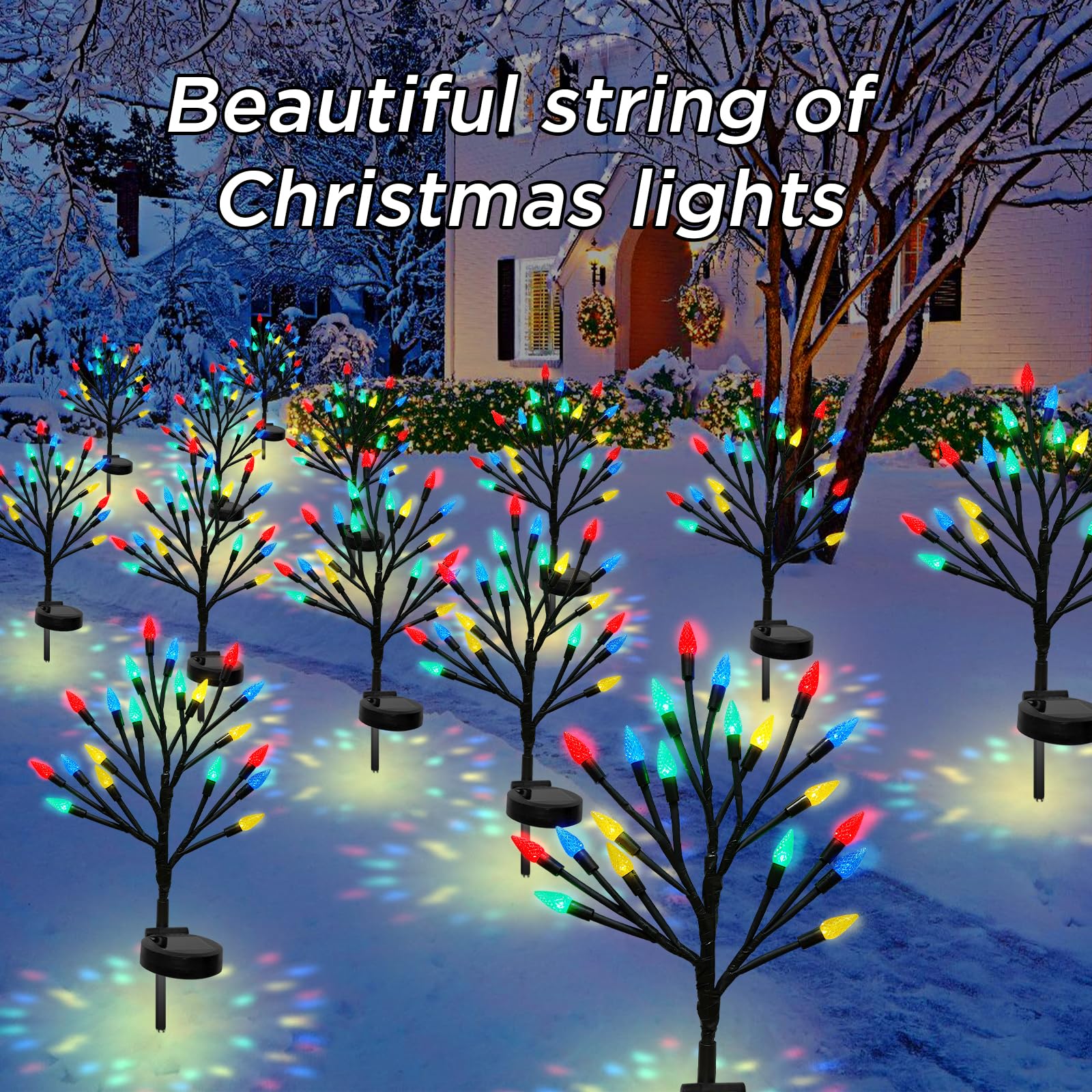 2PACK 40LED Multicolor C6 Strawberry Lights Xmas Decor