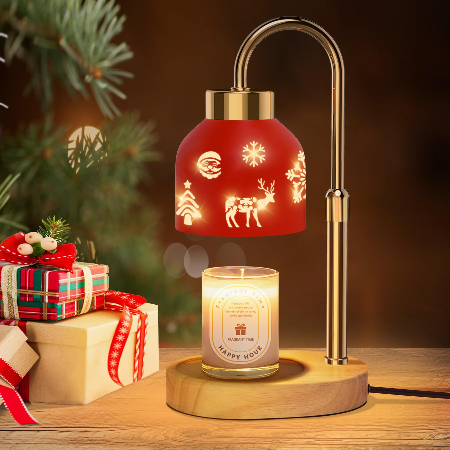 Christmas Candle Warmer Lamp with Timer and Dimmer