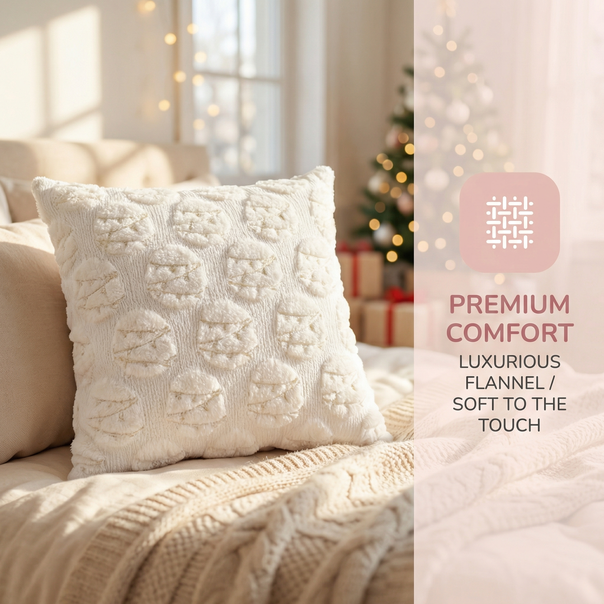 3D Easter Bunny Tufted Cushion Cover