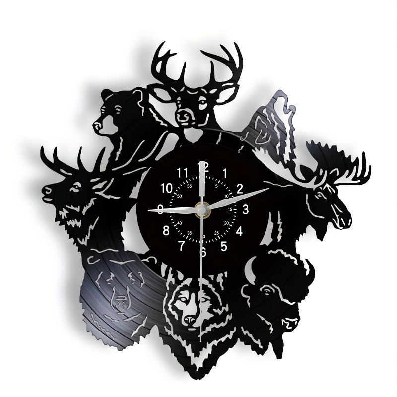 Christmas Wildlife Shadow Art LED Vinyl Wall Clock