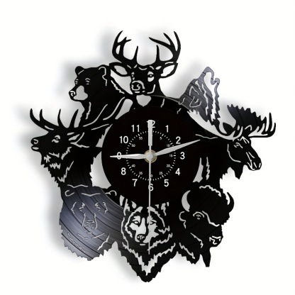 Christmas Wildlife Shadow Art LED Vinyl Wall Clock