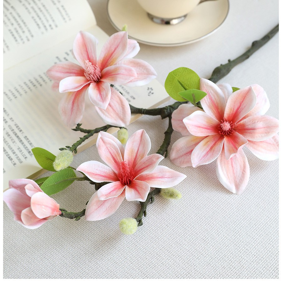 Premium Artificial Magnolia Flower Branch