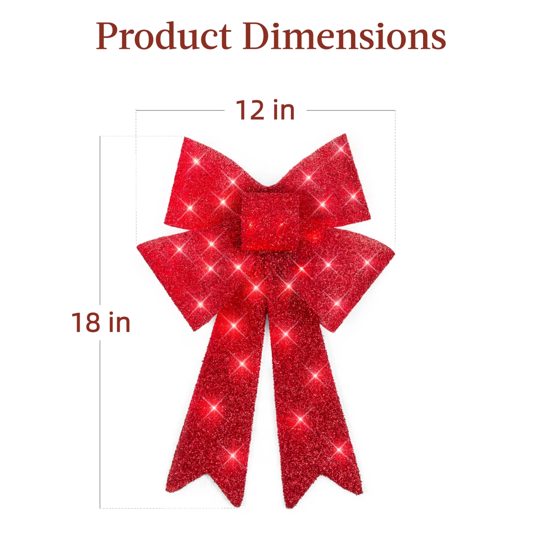 Set of 3 Pre-Lit Christmas Bow Decoration
