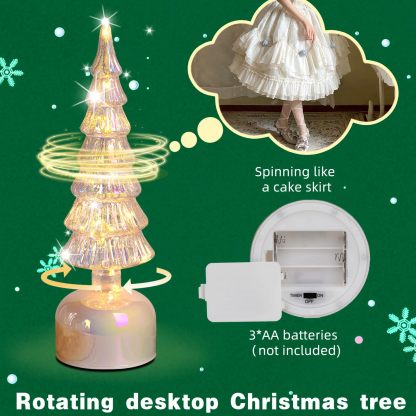 Rotating Mercury Glass Christmas Tree Decoration