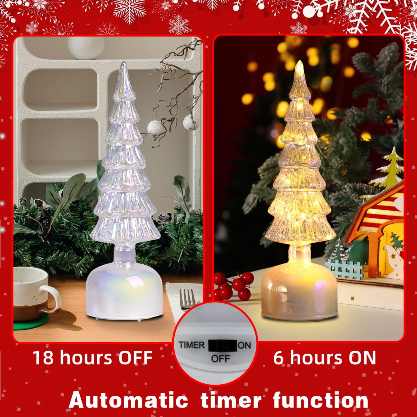 Rotating Mercury Glass Christmas Tree Decoration