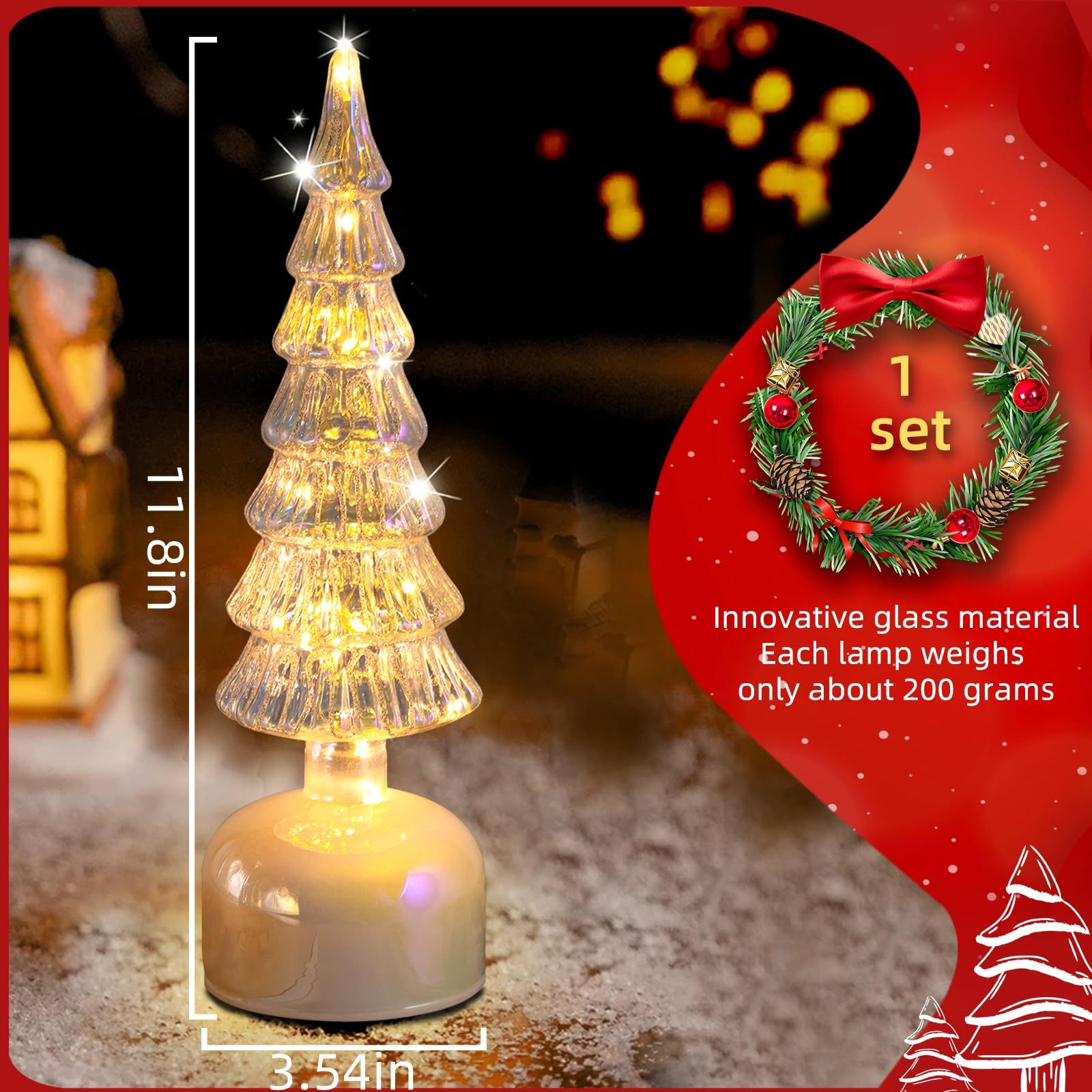 Rotating Mercury Glass Christmas Tree Decoration