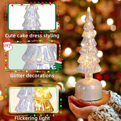 Rotating Mercury Glass Christmas Tree Decoration