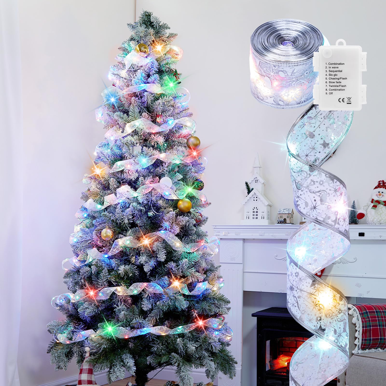 33ft 100 LED Christmas Tree Ribbon String Light