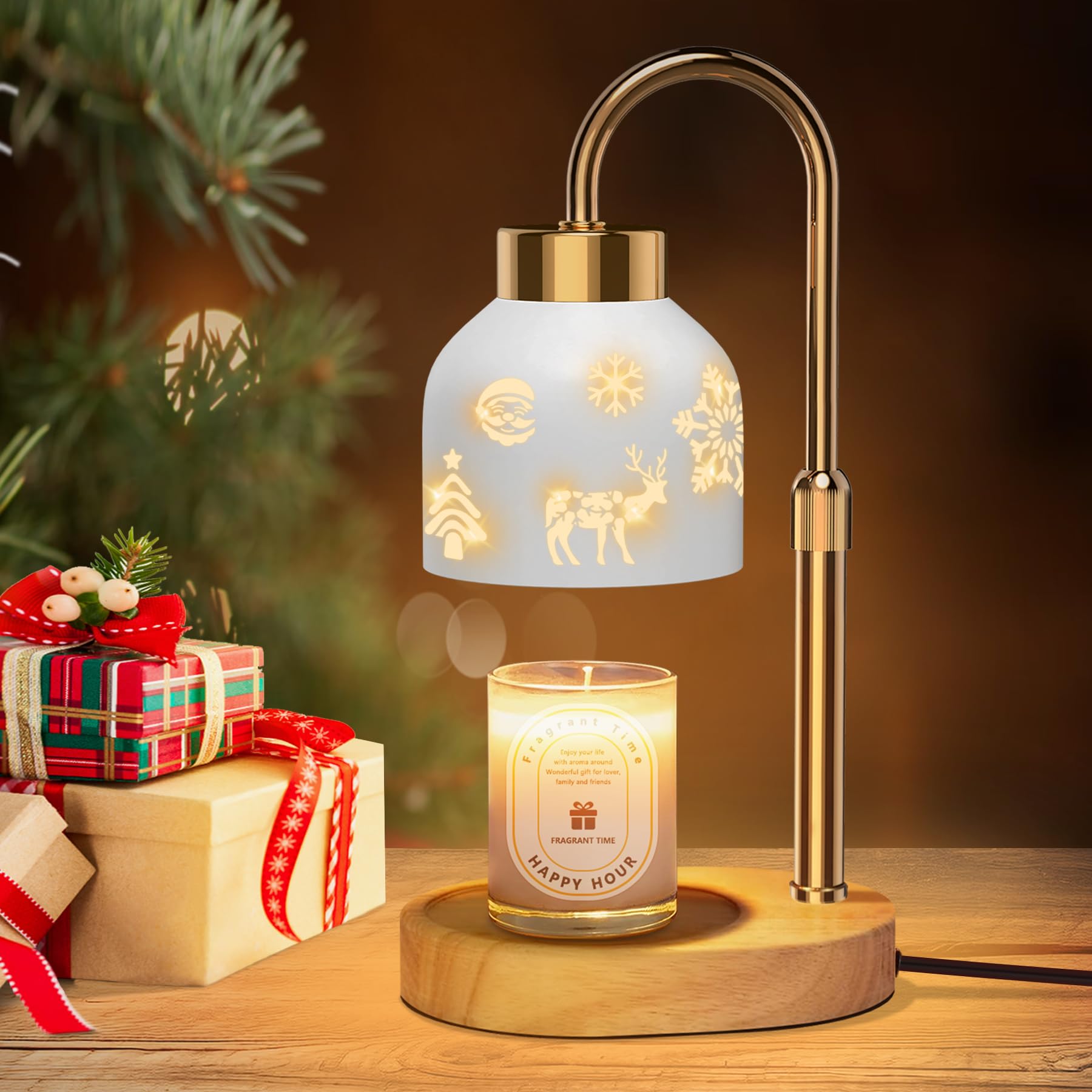 Christmas Candle Warmer Lamp with Timer and Dimmer