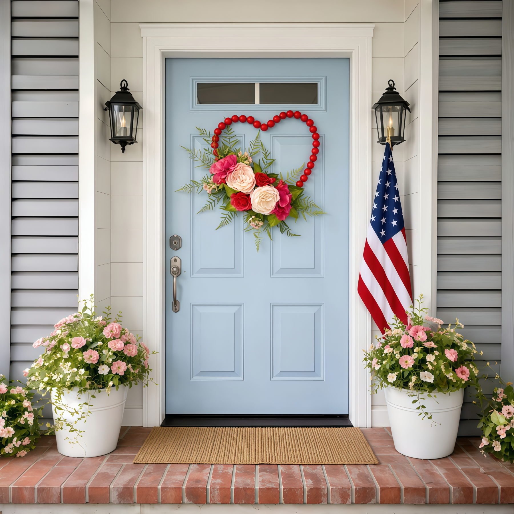 Luxurious Wooden Bead Heart Wreath Hanging Wall Decor