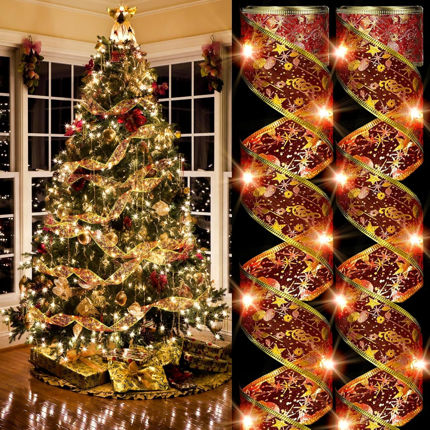 33ft 100 LED Christmas Tree Ribbon String Light