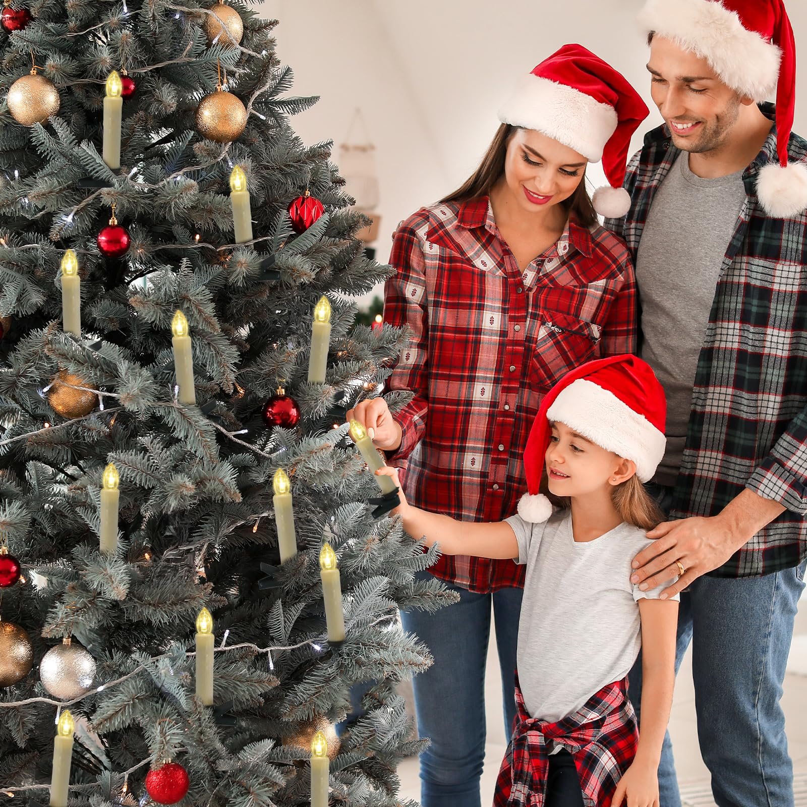 10 Pack LED Flameless Taper Candles with Remote & Removable Clips