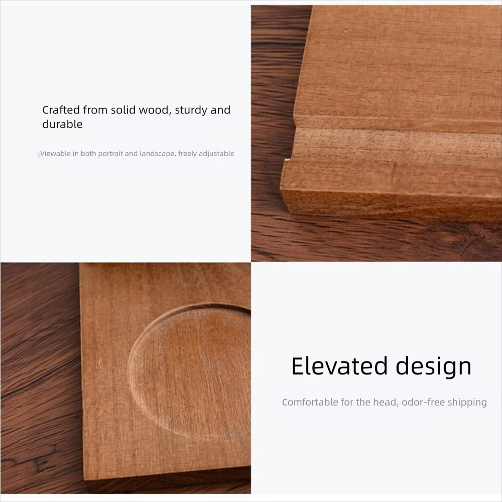 Wooden Triangle Book Stand with Mug Holder