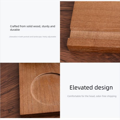 Wooden Triangle Book Stand with Mug Holder