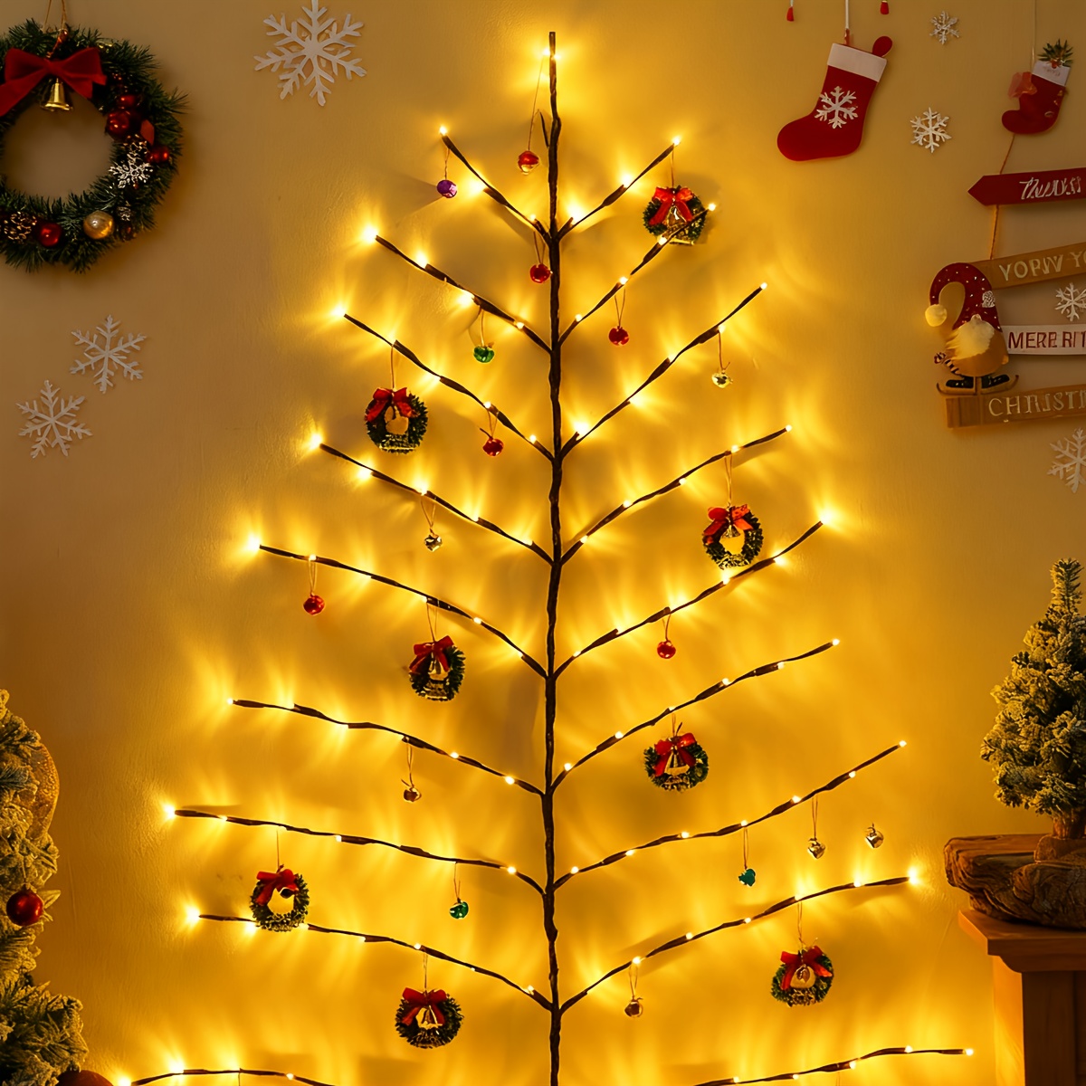 5.2ft Lighted Christmas Wall Tree
