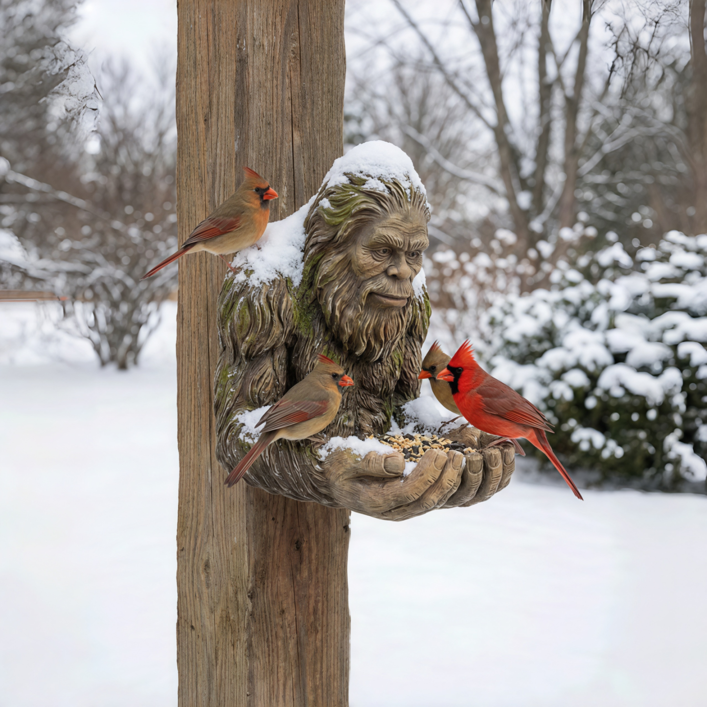 Forest Guardian Bird Feeder Sculpture