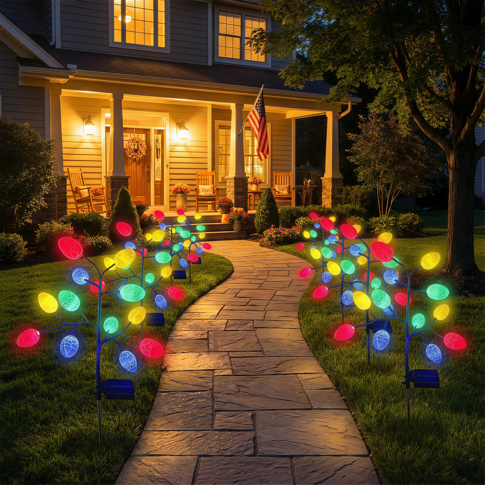 1 Pack Solar Easter Egg Tree Pathway Light