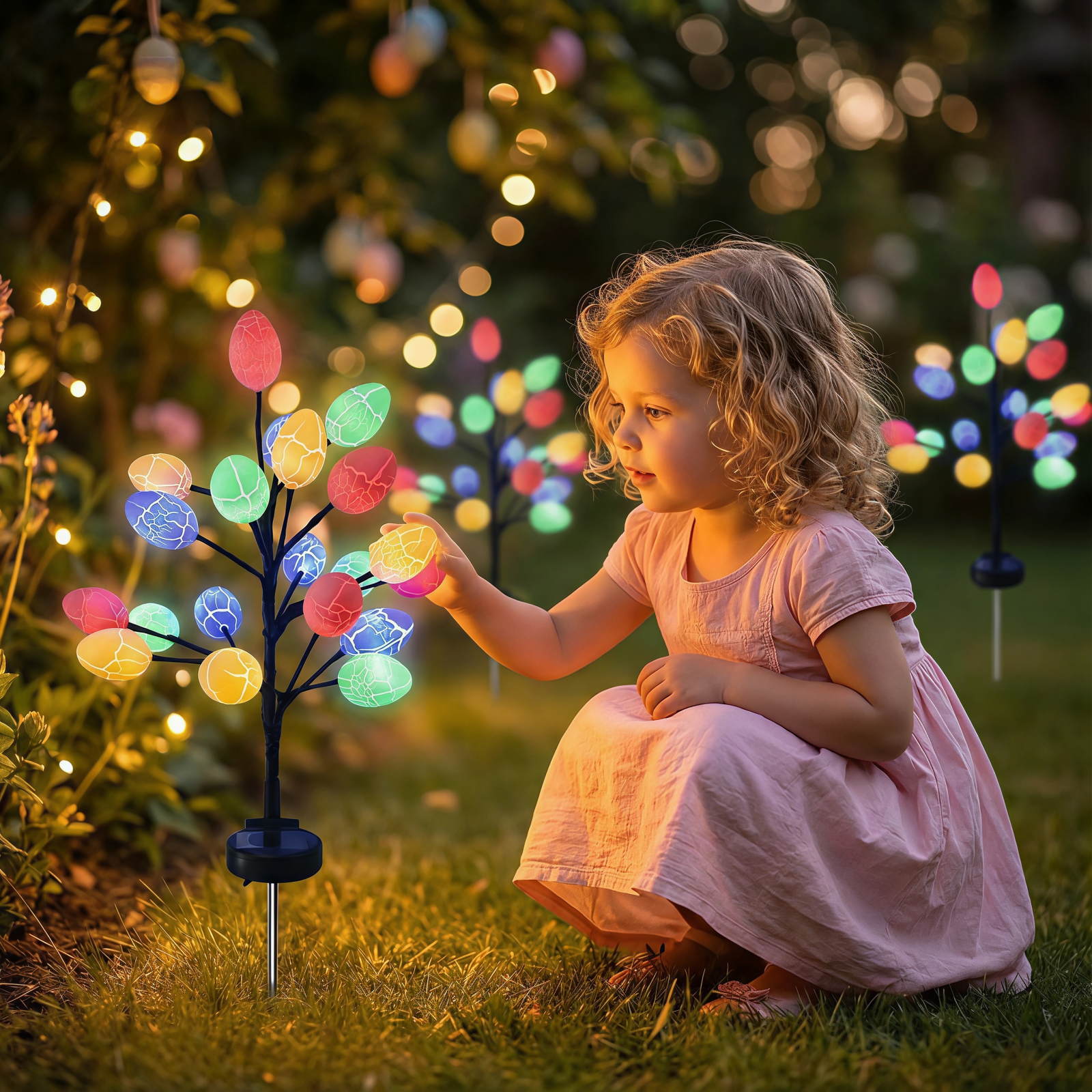 1 Pack Solar Easter Egg Tree Pathway Light