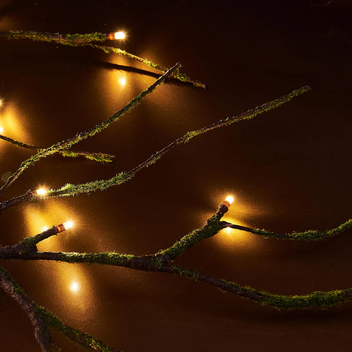 6FT  Pre-Lit Mossy Vine Branch Garland Lights