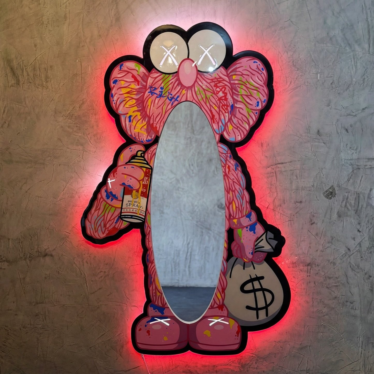 Espejo Graffiti Pink KAWS