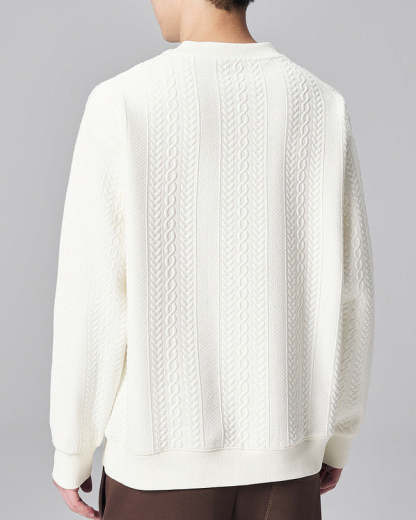 Textured Weave Cable Knit Sweater