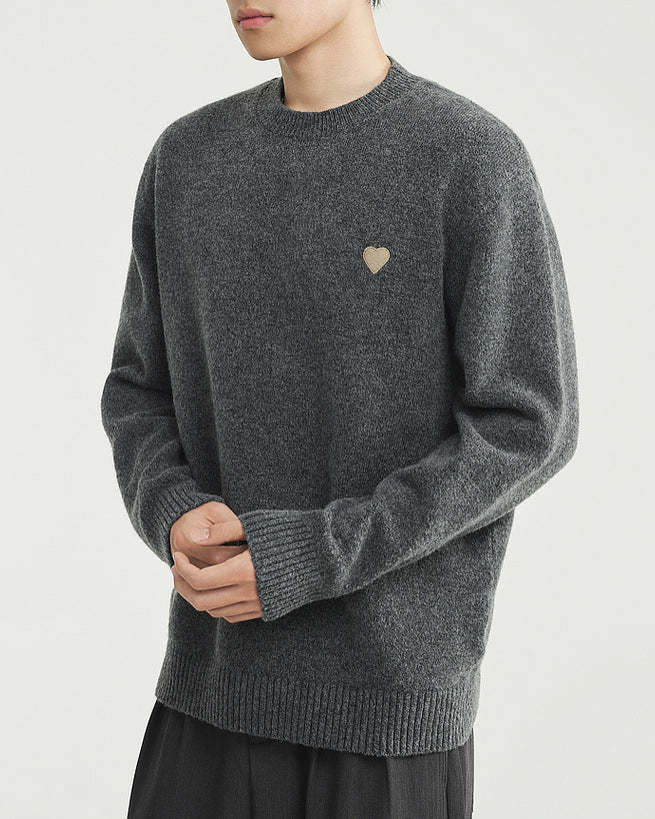 The HeartStitch Embroidered Crew Neck Sweater