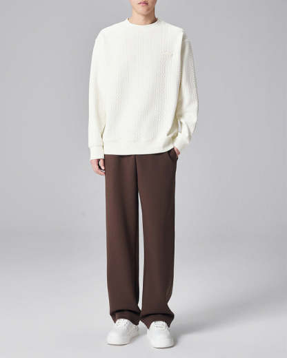 Textured Weave Cable Knit Sweater