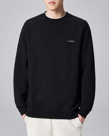 Textured Weave Cable Knit Sweater